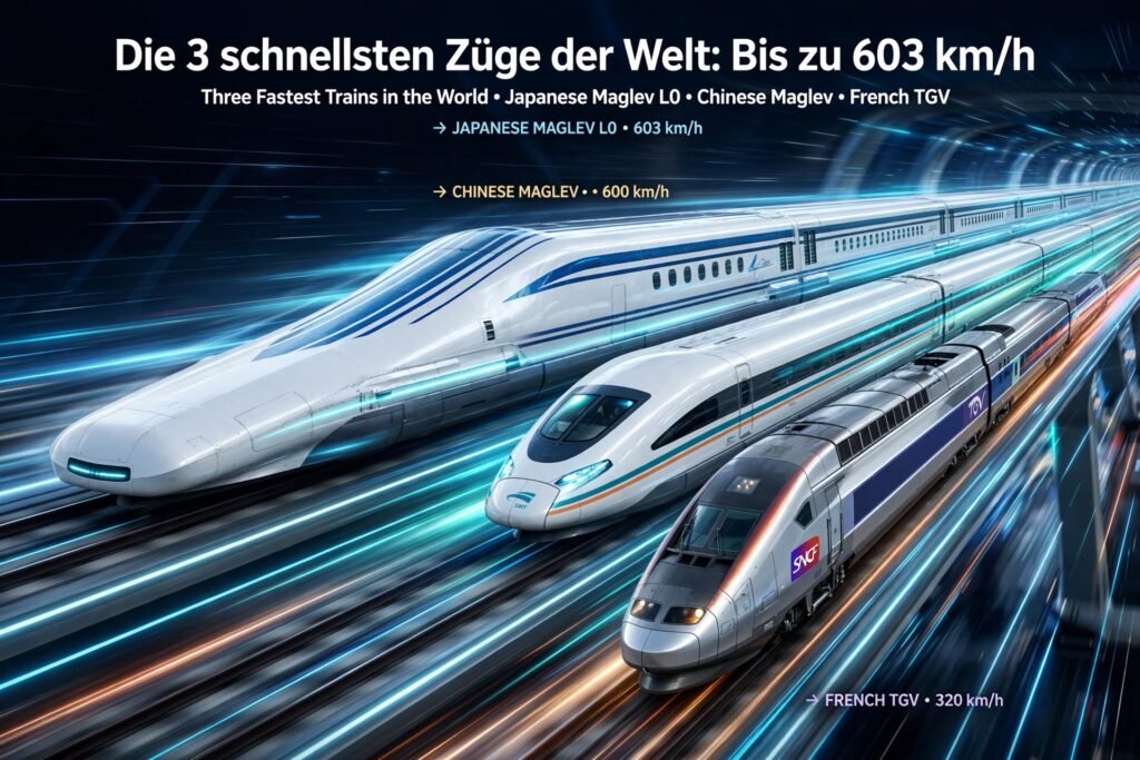Die 3 schnellsten Züge der Welt Bis zu 603 kmh