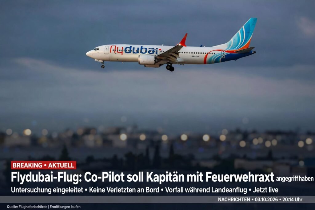 Flydubai Co-Pilot greift Kapitän im Cockpit an